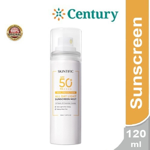 SKINTIFIC ALL DAY LIGHT SUNSCREEN MIST SPF50PA++++ 120ML 